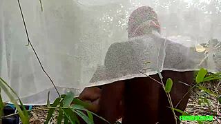 Fucking my primitive old man in the forest