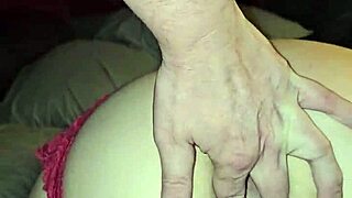 Red thong with big cheeks and pussy