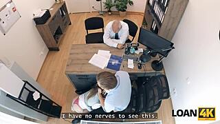 Horny teen Mina K shows body for loan 😏