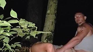 Sneaky outside creampie ending