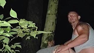 Sneaky outside creampie ending