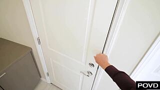 In this detailed scene, a cuckold allows his best friend to demonstrate big cock pleasure to his girlfriend through doggystyle, missionary, and riding