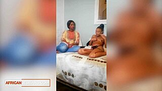 Big booty black best friends engage in hot lesbian hookup eating wet pussy