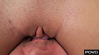 In this detailed scene, a cuckold allows his best friend to demonstrate big cock pleasure to his girlfriend through doggystyle, missionary, and riding