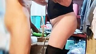 My neighbor surprisd me entering while i was dressing to go as a whore and ends up licking my ass i suck his dick