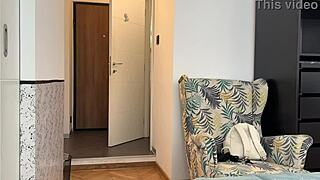 i dropped the towel in front of the delivery man real delivery