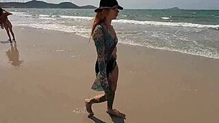 Steamy orgy on deserted beach with naughty girls