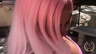 Curvy Barbi Got Pink Hair Rome Major Cums On It