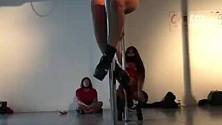 emotional striptease pole dance by diosa argenta undressing