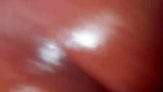 Oil massage turns sensual for big booty ebony wife