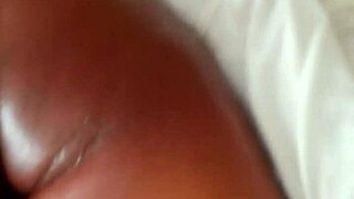 Oil massage turns sensual for big booty ebony wife