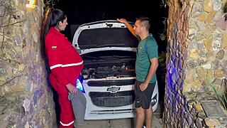 Pregnant Mechanic Receives Sausage In Exchange For Her Payment Part 1