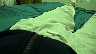 Mature Woman Feels Deep Emotions Touching Young Man's Body In Bedroom