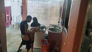 wife left, maid couldn't resist my erect cock