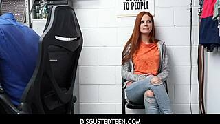 Hot Teen 18+ Shoplifter Scarlett Mae Fucked Hard By Pervy Loss Prevention Officer After Stealing TV