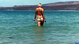 Bikini Blowjob Cum On Tits Beach