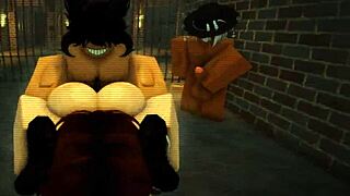 night in handcuffs, cuckold endures rough interracial action