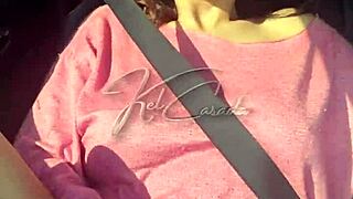 amateur couple flashes in car to provoke truck drivers