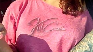 amateur couple flashes in car to provoke truck drivers