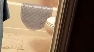 shy bathing in shower