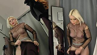 girl without panties spied on in fitting room, so sneaky