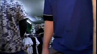 hot blonde teases with pussy lick and group blowjob