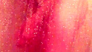 shy bathing in shower