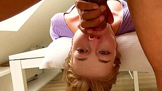 Blonde Teen Face Fucked Upside Down