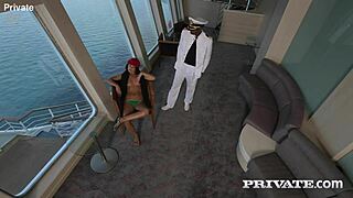 Rihanna boards the cruise ship and fucks a well-hung black officer passionately