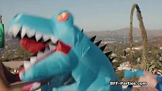 Sexy Rangers Have Intense Orgasms Sharing Big Dick in Costumes