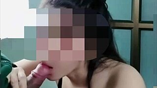 Wow, this Thai babe gives incredible blowjob and swallows cum in mouth! Homemade Deepthroat Action