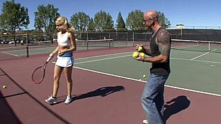 Tattooed nurse swallows cum