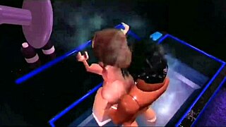 Man enjoys woman passionately in the shower.