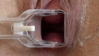 Cervix And Gaping Pussy Close-Up Milf With Gynecological Speculum Masturbates Amateur Medical Fetish