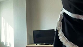 pantyhose maid catches boss watching and seduces him for cowgirl riding