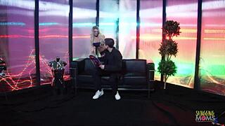 blonde milf with fake boobs and tattoos tempted by big cock for doggy style