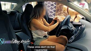 Naughty Milf Teases Rug Salesman Outdoors