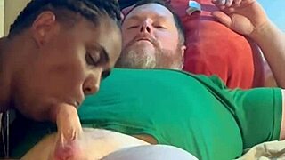 amateur ebony sucks and fucks white guy hard in the hood!