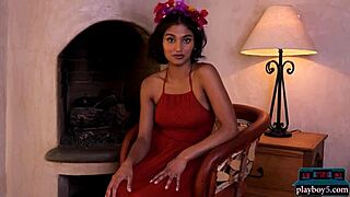 hey, angel constance strips and shows her curves