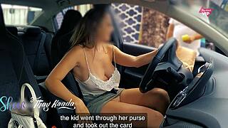 Naughty Milf Teases Rug Salesman Outdoors