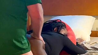 amateur ebony sucks and fucks white guy hard in the hood!