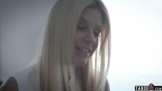 couple welcomes shy blonde adult