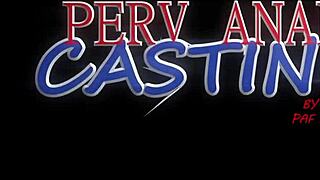 Blonde girl endures rough anal casting with huge monster cock