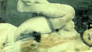 Vintage mature woman explores nature in retro setting