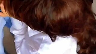 I couldn't resist my teacher, got wrecked in my apartment, begging and choking on his cum, real Mexican school girl.