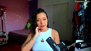 Hot brunette talks dirty for you to cum