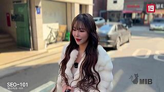 Busty korean girl with perfect body in interview