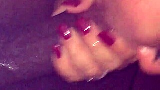 Sloppy bbw latina performs head in car