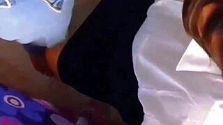 I couldn't resist my teacher, got wrecked in my apartment, begging and choking on his cum, real Mexican school girl.