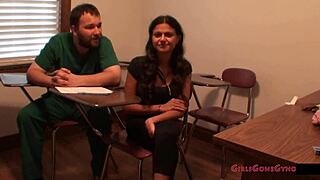 yesenia sparkles says, 'welcome to tampa university, time for your entrance physical'